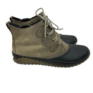 SOREL Women’s Sz 9.5 Out N About Waterproof Duck Boots Elk Green Black